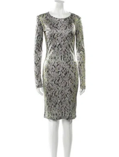 Pre-owned Mary Katrantzou Animal Print Knee-length Dress In Gray