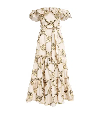 Mary Katrantzou Cannes Midi Dress In Neutral