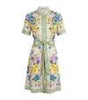 Mary Katrantzou Chima Belted Floral-print Twill Mini Shirt Dress