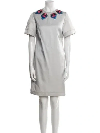 Pre-owned Mary Katrantzou Crew Neck Mini Dress In Blue