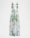 Mary Katrantzou Daria Plunging Garden-print Slip Gown