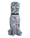 Mary Katrantzou Floral Midi Dress In Light Blue Polyester In Blue