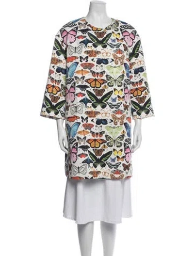 Pre-owned Mary Katrantzou Floral Print Coat In Neutrals