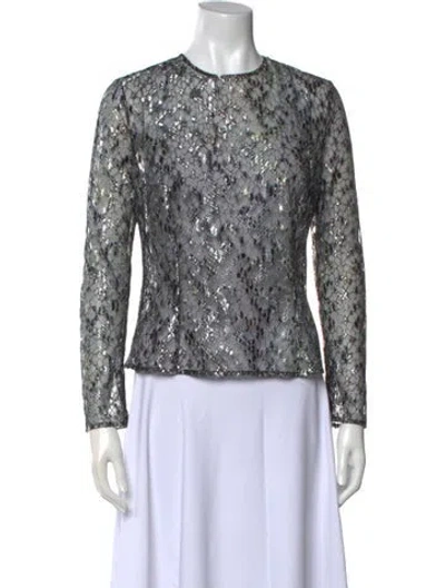 Pre-owned Mary Katrantzou Floral Print Crew Neck Blouse In Multi