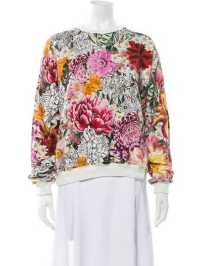 Pre-owned Mary Katrantzou Floral Print Crew Neck Top In Purple
