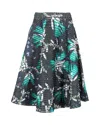 Mary Katrantzou Floral-print Knee-length Skirt In Green Polyester In Green