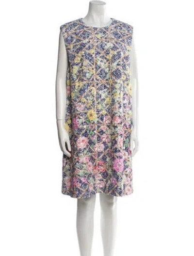 Pre-owned Mary Katrantzou Floral Print Knee-length Dress In Multi