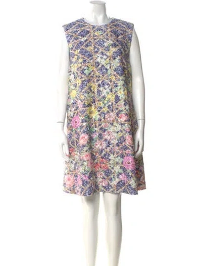 Pre-owned Mary Katrantzou Floral Print Knee-length Dress In Multi