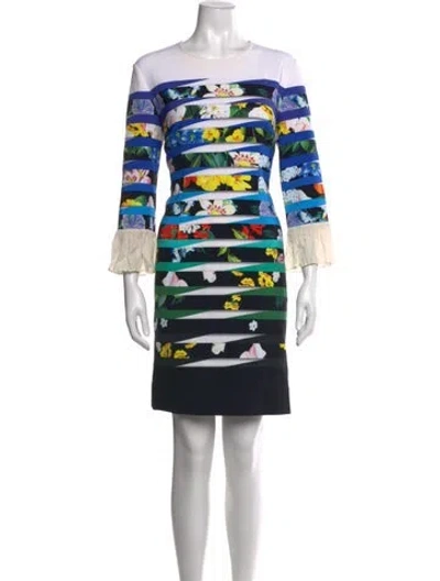 Pre-owned Mary Katrantzou Floral Print Knee-length Dress In Multicolor