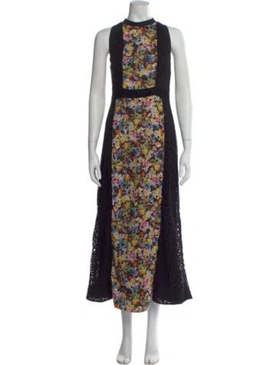 Pre-owned Mary Katrantzou Floral Print Long Dress In Multi
