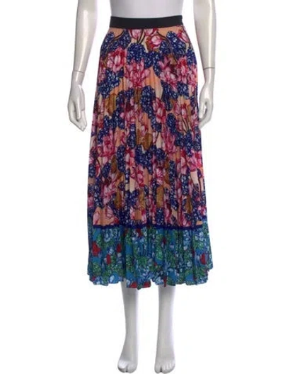 Pre-owned Mary Katrantzou Floral Print Midi Length Skirt In Pink