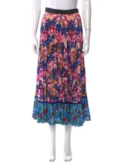 Pre-owned Mary Katrantzou Floral Print Midi Length Skirt W/ Tags In Pink