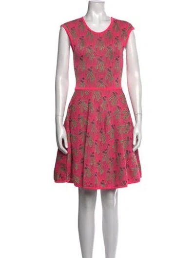 Pre-owned Mary Katrantzou Floral Print Mini Dress In Pink