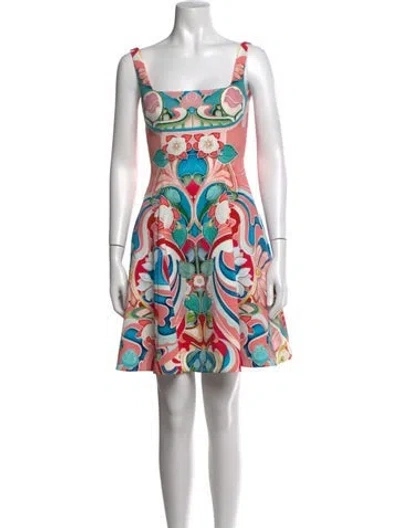 Pre-owned Mary Katrantzou Floral Print Mini Dress In Pink