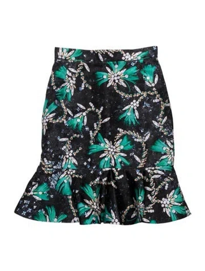 Pre-owned Mary Katrantzou Floral Print Mini Skirt In Multicolor