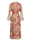Mary Katrantzou Floral-print Pleated Dress In Gray