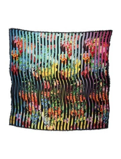 Pre-owned Mary Katrantzou Floral Print Scarf In Pink
