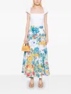 Mary Katrantzou Cadiot Pleated Floral-print Cotton-poplin Midi Skirt In Multi