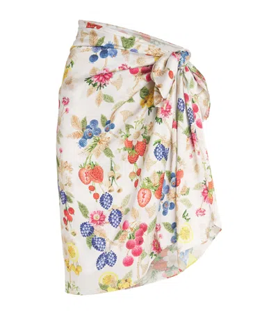Mary Katrantzou Floral-embroidered Elba Pareo
