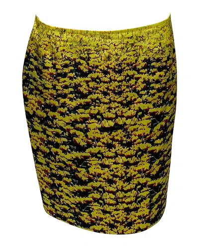 Mary Katrantzou Flower Field Skirt In Yellow Polyester
