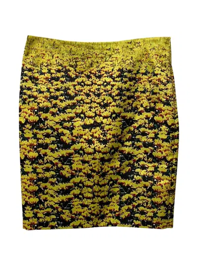 Pre-owned Mary Katrantzou Flower-pattern Mini Skirt In Yellow