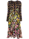 Mary Katrantzou Garland Lattice-print Georgette Dress In Blue