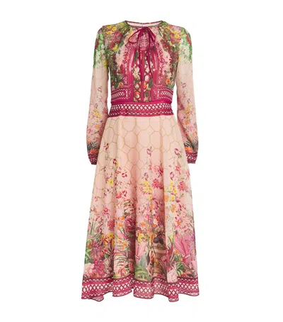 Mary Katrantzou Garland Midi Dress In Pink