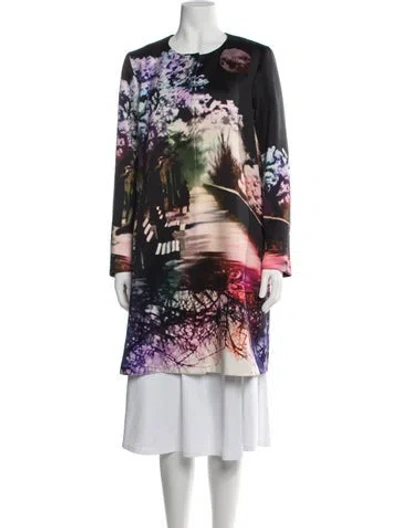 Pre-owned Mary Katrantzou Graphic Print Coat In Black/pink