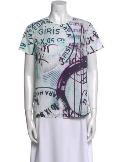 Pre-owned Mary Katrantzou Graphic Print Crew Neck T-shirt In Green