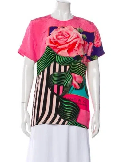 Pre-owned Mary Katrantzou Graphic Print Crew Neck T-shirt In White