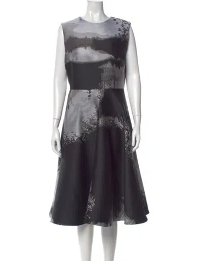 Pre-owned Mary Katrantzou Graphic Print Midi Length Dress In Black