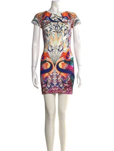 Pre-owned Mary Katrantzou Graphic Print Mini Dress In White