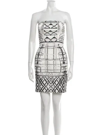 Pre-owned Mary Katrantzou Graphic Print Mini Dress In White