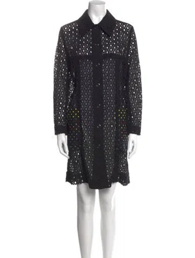 Pre-owned Mary Katrantzou Lace Pattern Mini Dress In Black