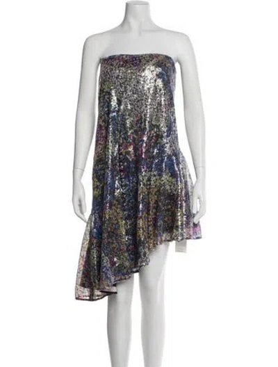 Pre-owned Mary Katrantzou Lace Pattern Mini Dress In Multi