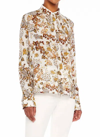Mary Katrantzou Lana Blouse In Metallum Ivory In White