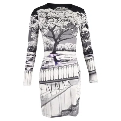 Mary Katrantzou Landscape Print Bodycon Dress In Multicolor Silk