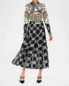 Mary Katrantzou Lexis Multi-print Eco Twill Midi Dress In Caramolengo Plexus Print