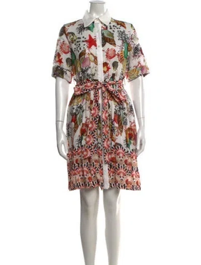 Pre-owned Mary Katrantzou Linen Knee-length Dress In White