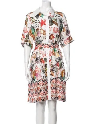 Pre-owned Mary Katrantzou Linen Mini Dress In White