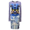 Mary Katrantzou Long Sleeve Printed Dress In Multicolor Viscose In Multi