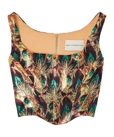 Mary Katrantzou Metallic Jacquard Blouse In Multi