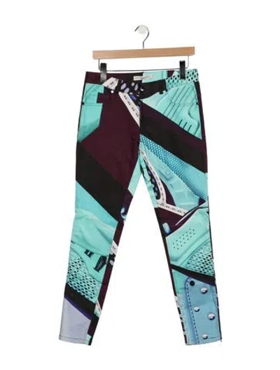 Pre-owned Mary Katrantzou Mid-rise Skinny Leg Jeans In Pink