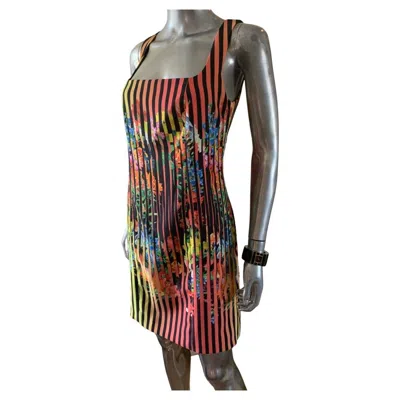 Pre-owned Mary Katrantzou Modern Floral Computerized Sleeveless Summer Dress, Uk Size 10 In Brown