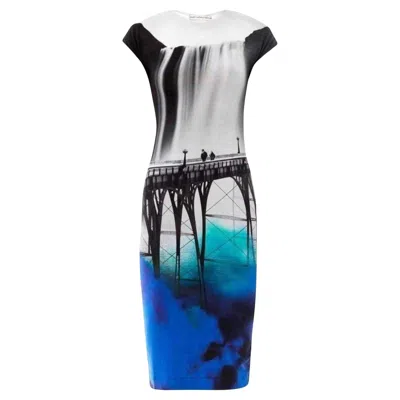 Pre-owned Mary Katrantzou Multicolor Elay San Francisco Jersey Dress Xs In Purple