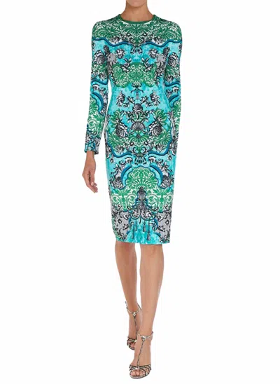 Mary Katrantzou Naomi Dress In Rocaille Lace Cyan In Green