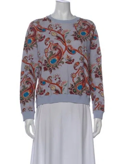Pre-owned Mary Katrantzou Paisley Print Crew Neck Sweatshirt In Purple