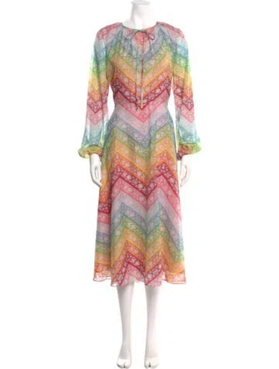 Pre-owned Mary Katrantzou Paisley Print Long Dress In Pink
