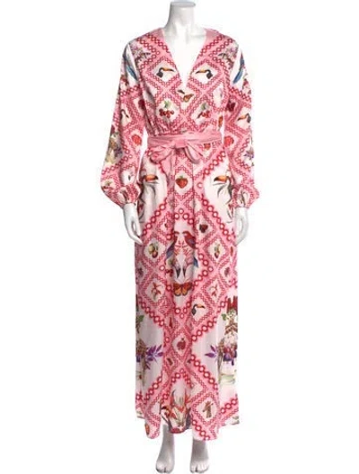 Pre-owned Mary Katrantzou Paisley Print Long Dress In Pink