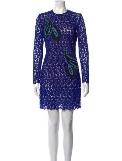 Pre-owned Mary Katrantzou Paisley Print Mini Dress In Blue
